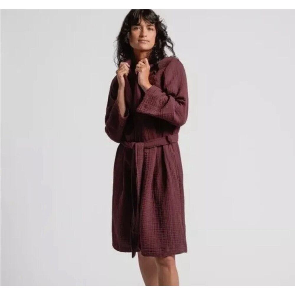 Parachute Waffle Robe in Deep Burgundy